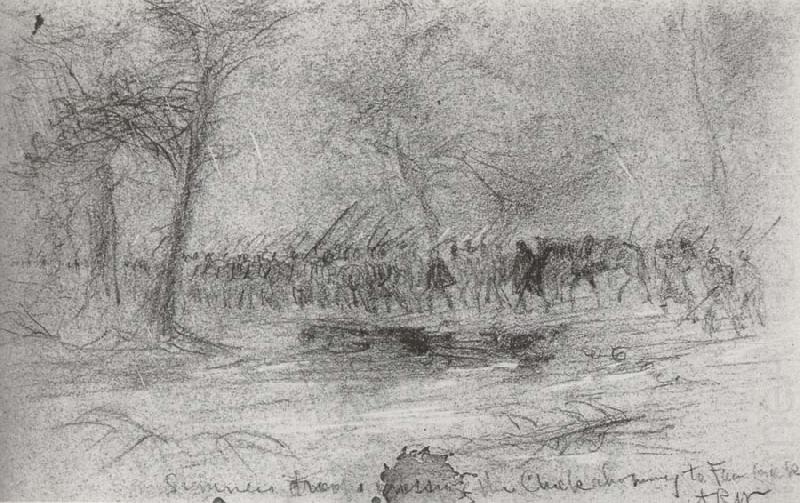 Alfred R. Waud Sumner Crossing Chichahominey,Battle of Seven Pines May 31 china oil painting image